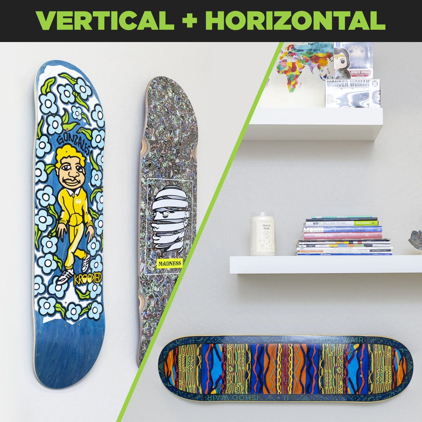 HIDEit Deck | Skateboard Deck Wall Mount