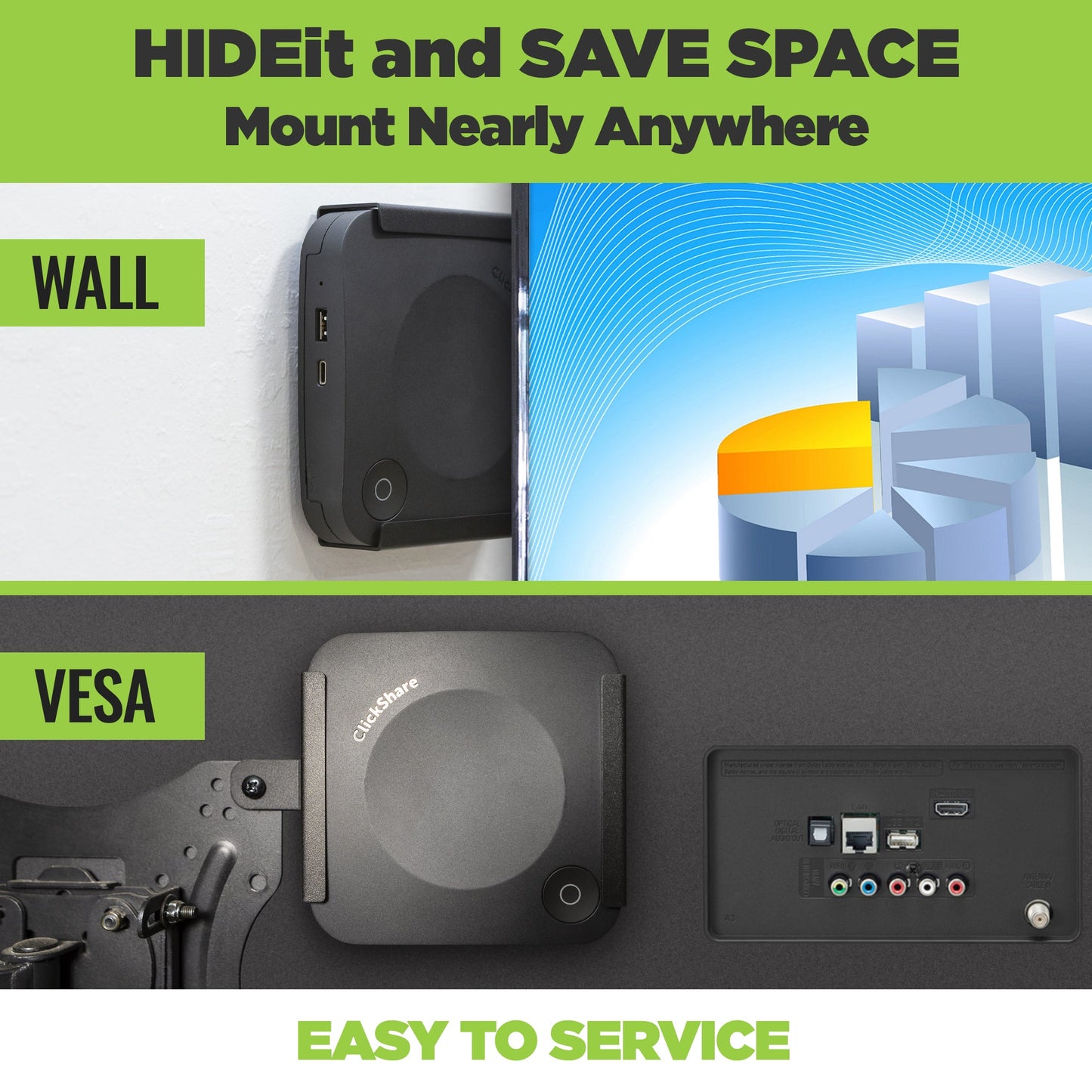 HIDEit CX | Barco ClickShare CX-20 CX-30 Wall Mount