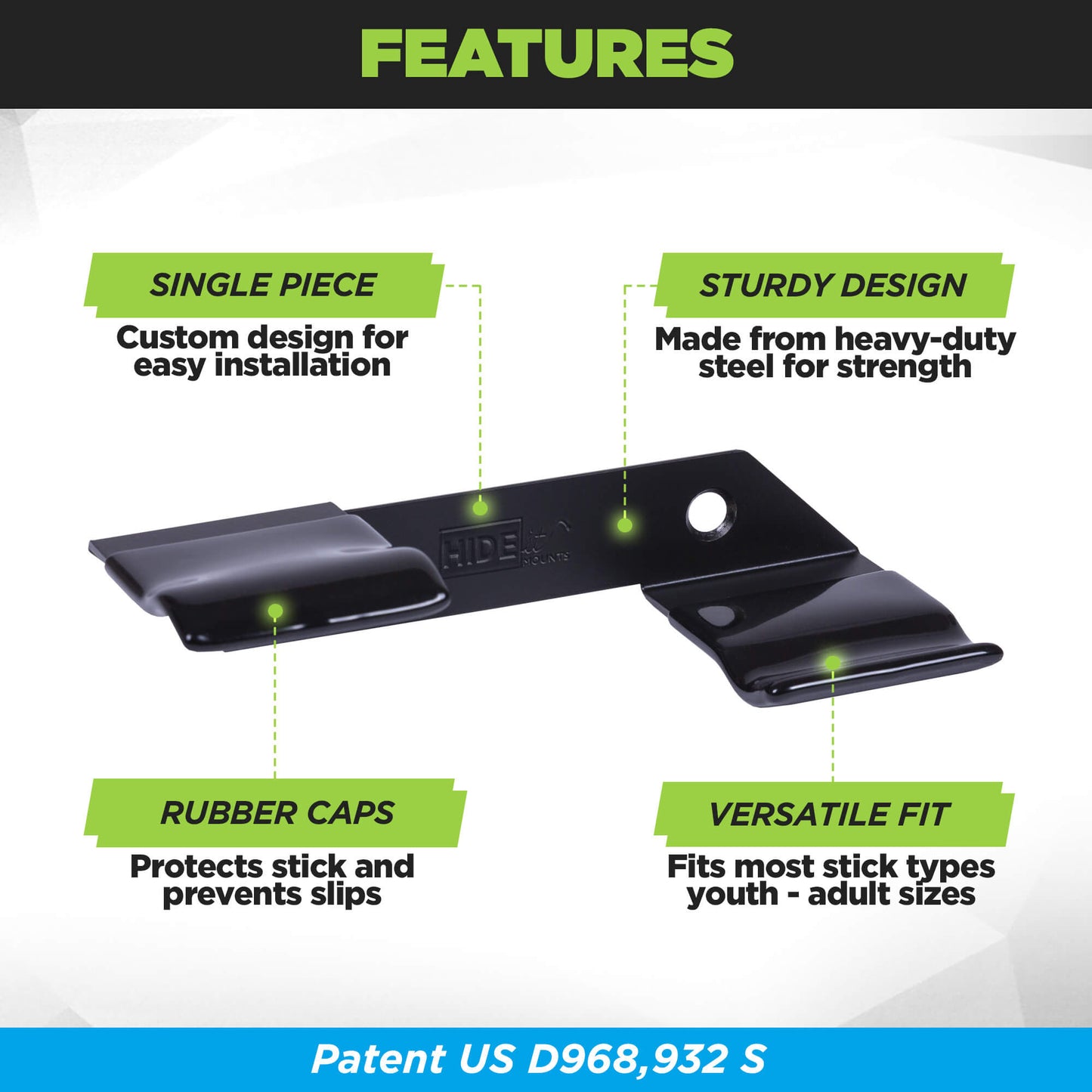 HIDEit HBat | Horizontal Field Hockey Stick Mount
