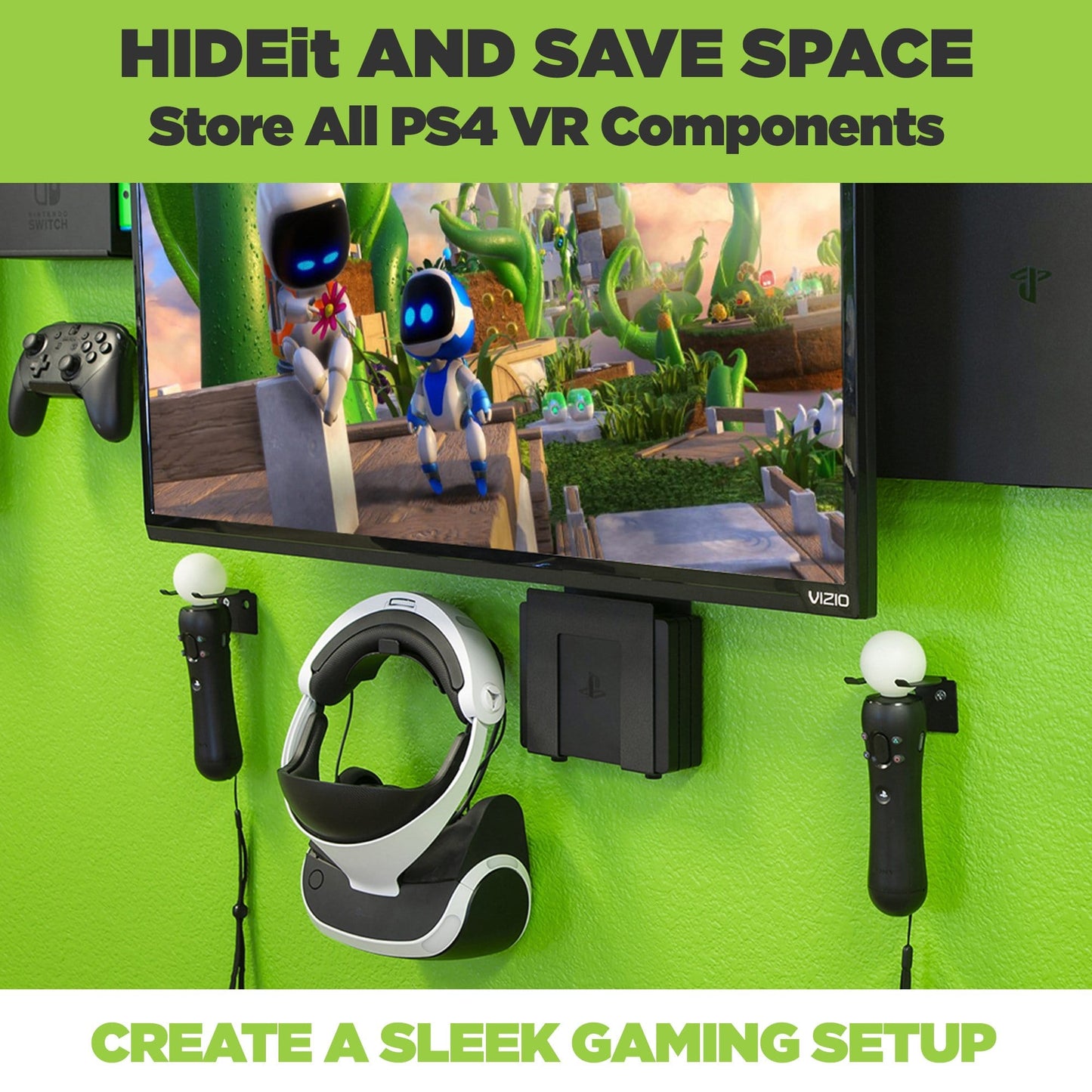 HIDEit PSVR | PlayStation 4 VR Wall Mount Bundle