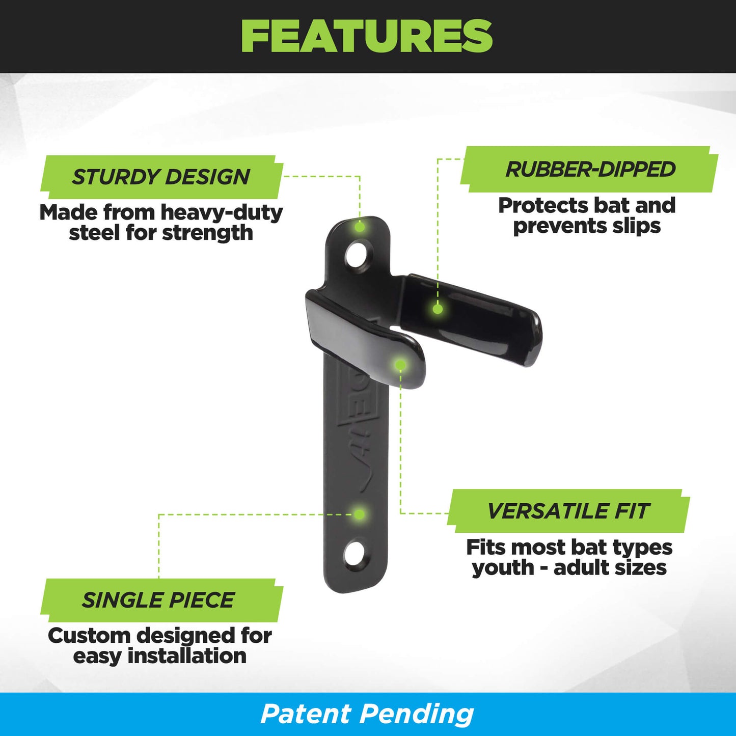 HIDEit VBat Pro | Vertical Baseball Bat Wall Mount