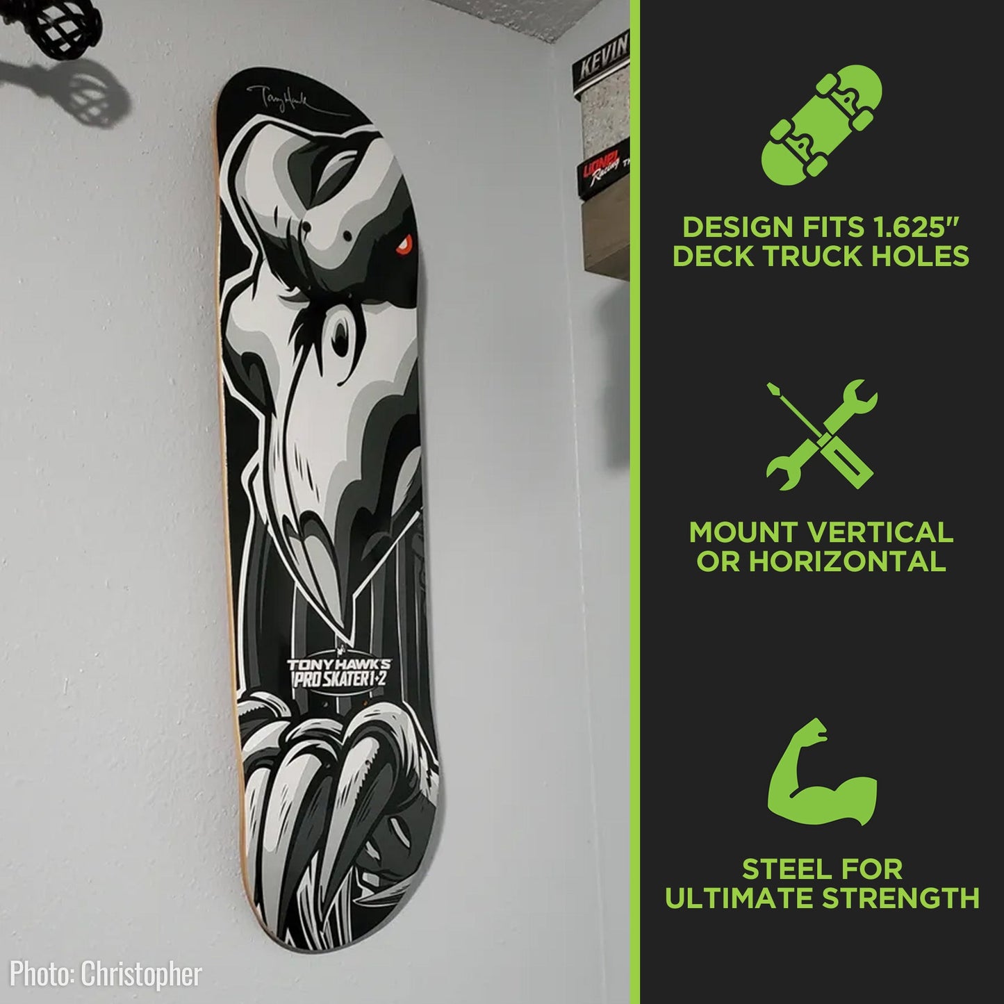 HIDEit Deck | Skateboard Deck Wall Mount