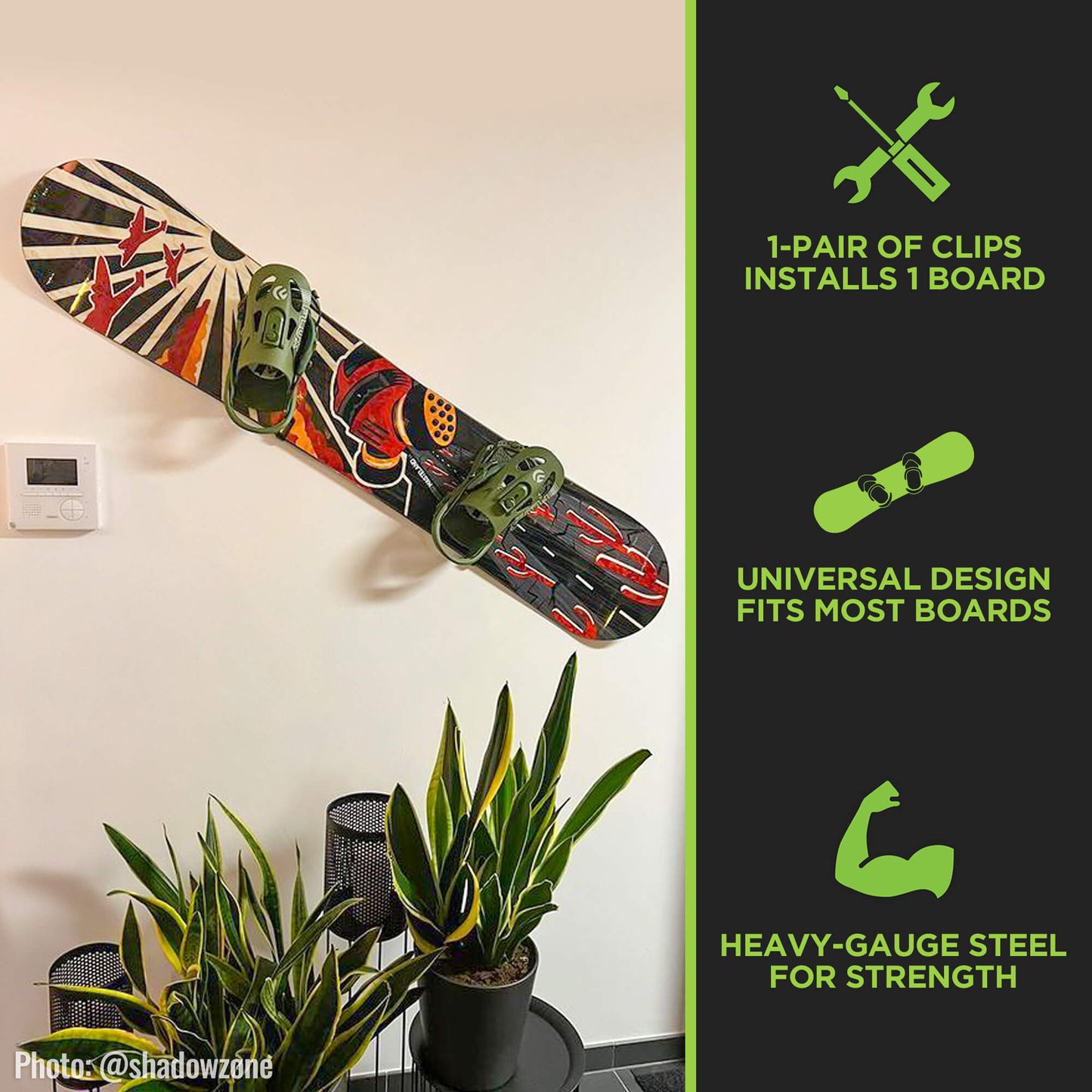 HIDEit HBoard | Horizontal Snowboard Mount Clips