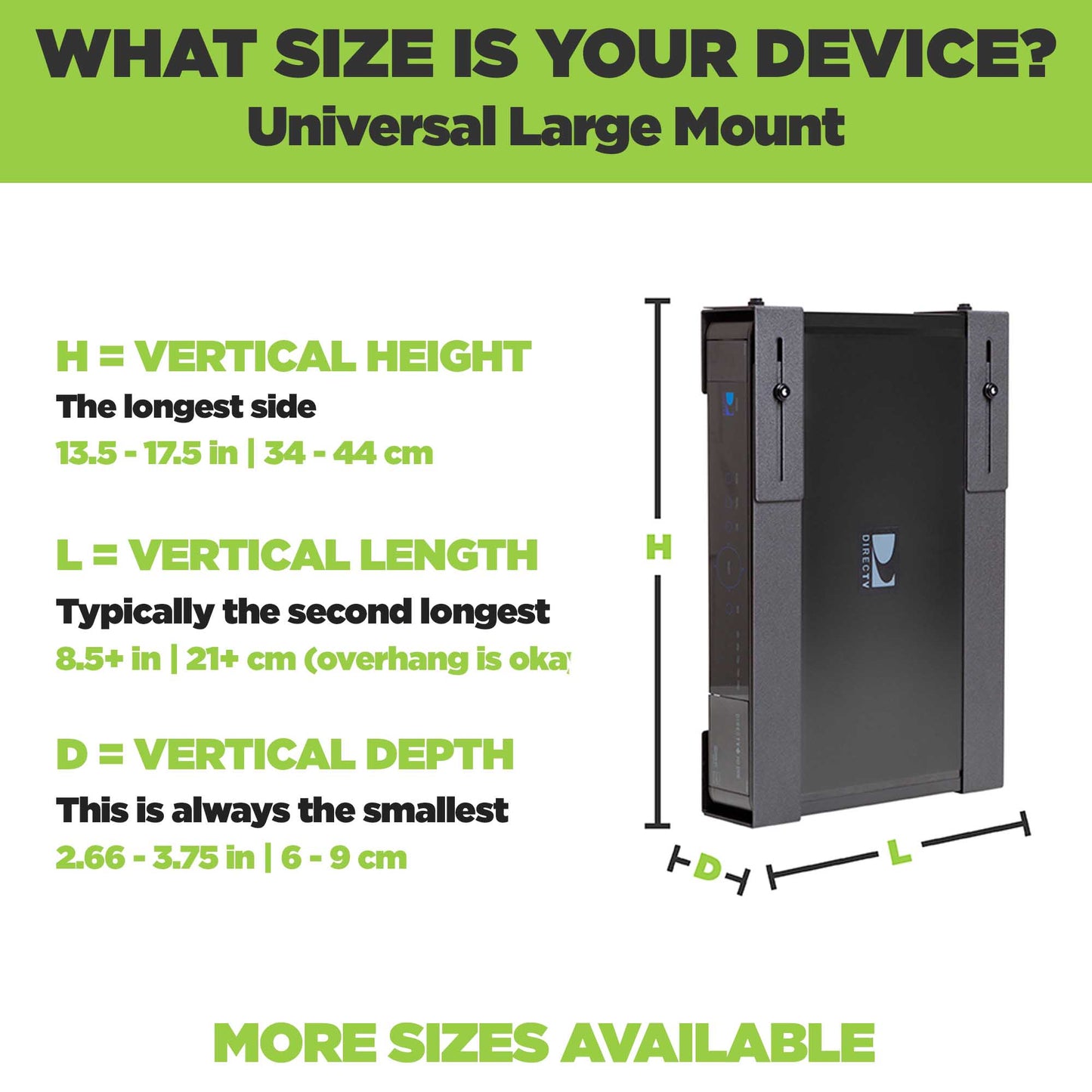 HIDEit Uni-L | Adjustable Large Device Wall Mount - BACKORDERED UNTIL 01/02. ORDER WILL SHIP ONCE ALL ITEMS ARE IN STOCK