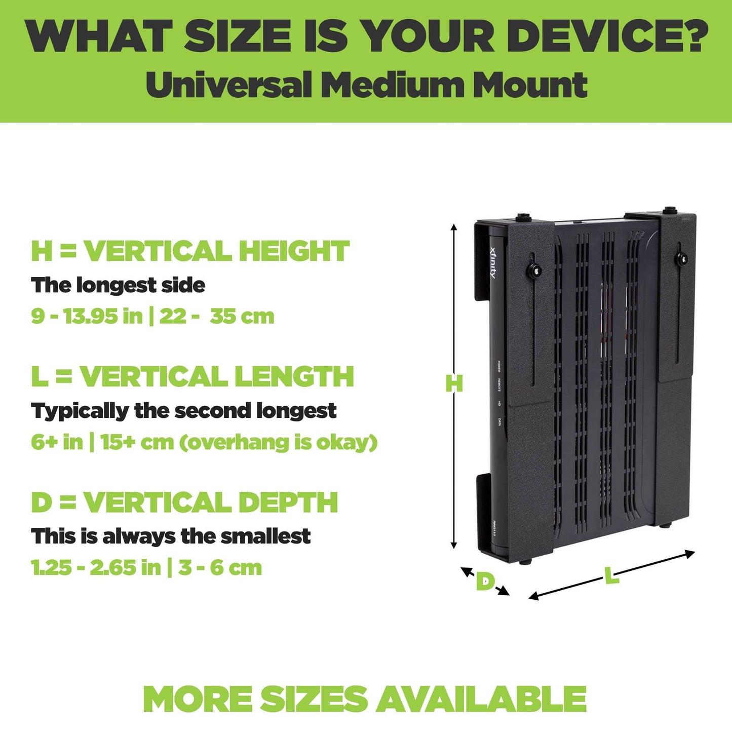 HIDEit Uni-M | Adjustable Medium Device Wall Mount