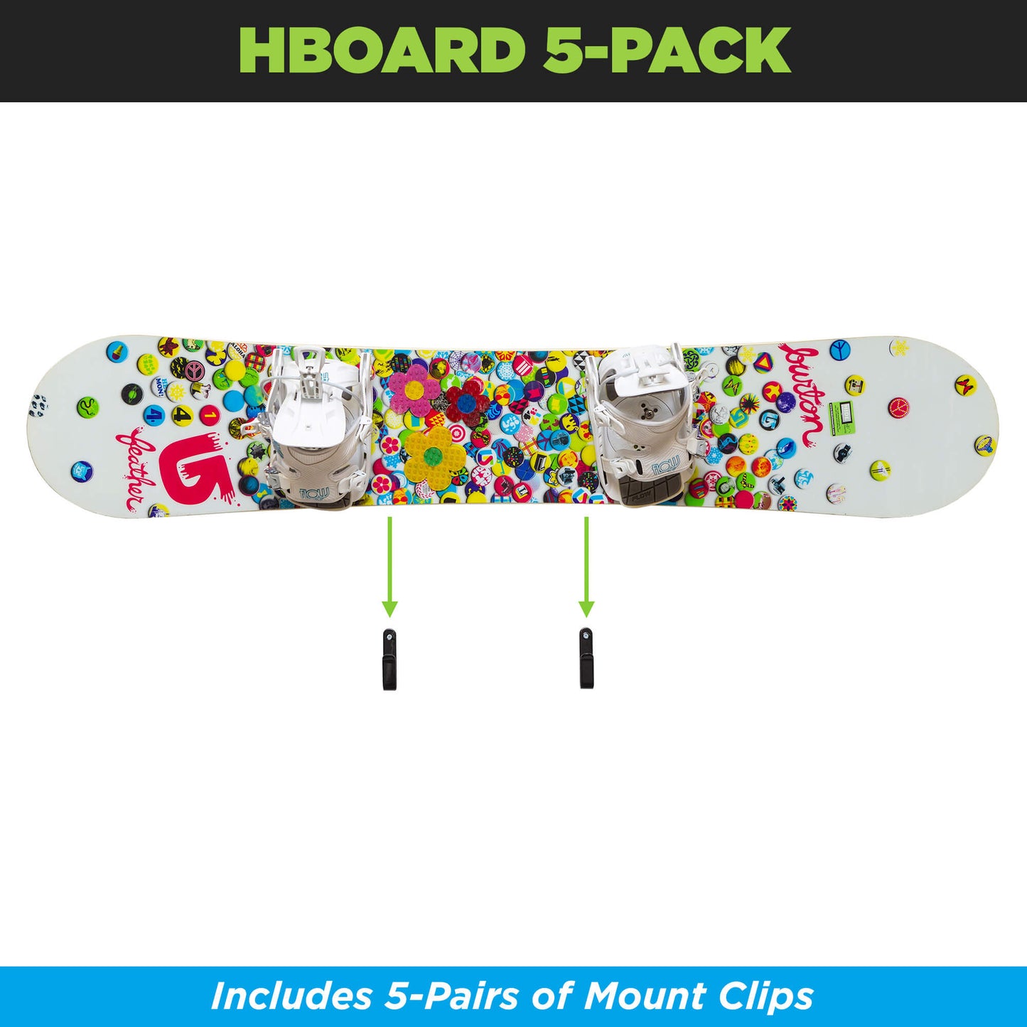 HIDEit HBoard | Horizontal Snowboard Mount Clips