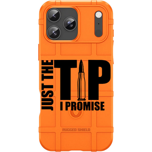 Blaze Orange Rugged Shield TPU Case with MagSafe Ring - Just the Tip Design for Apple iPhone 17 Pro, 17 ProMax & Samsung S26 Ultra phone models