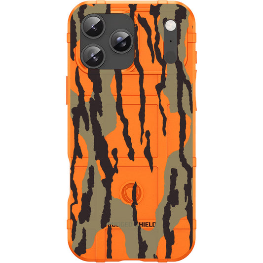 Blaze Orange Rugged Shield TPU Case with MagSafe Ring - Bottomland Design for Apple iPhone 17 Pro, 17 ProMax & Samsung S26 Ultra phone models