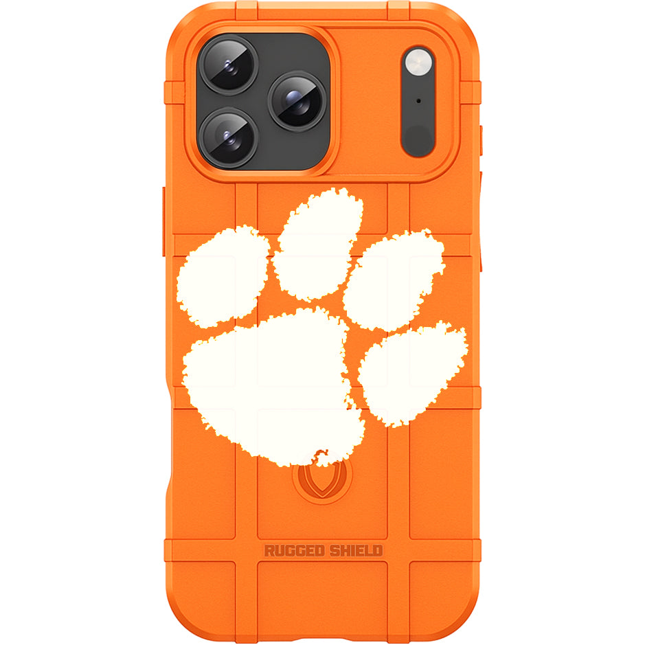 Blaze Orange Rugged Shield TPU Case with MagSafe Ring - Tiger Paw Design for Apple iPhone 17 Pro, 17 ProMax & Samsung S26 Ultra phone models