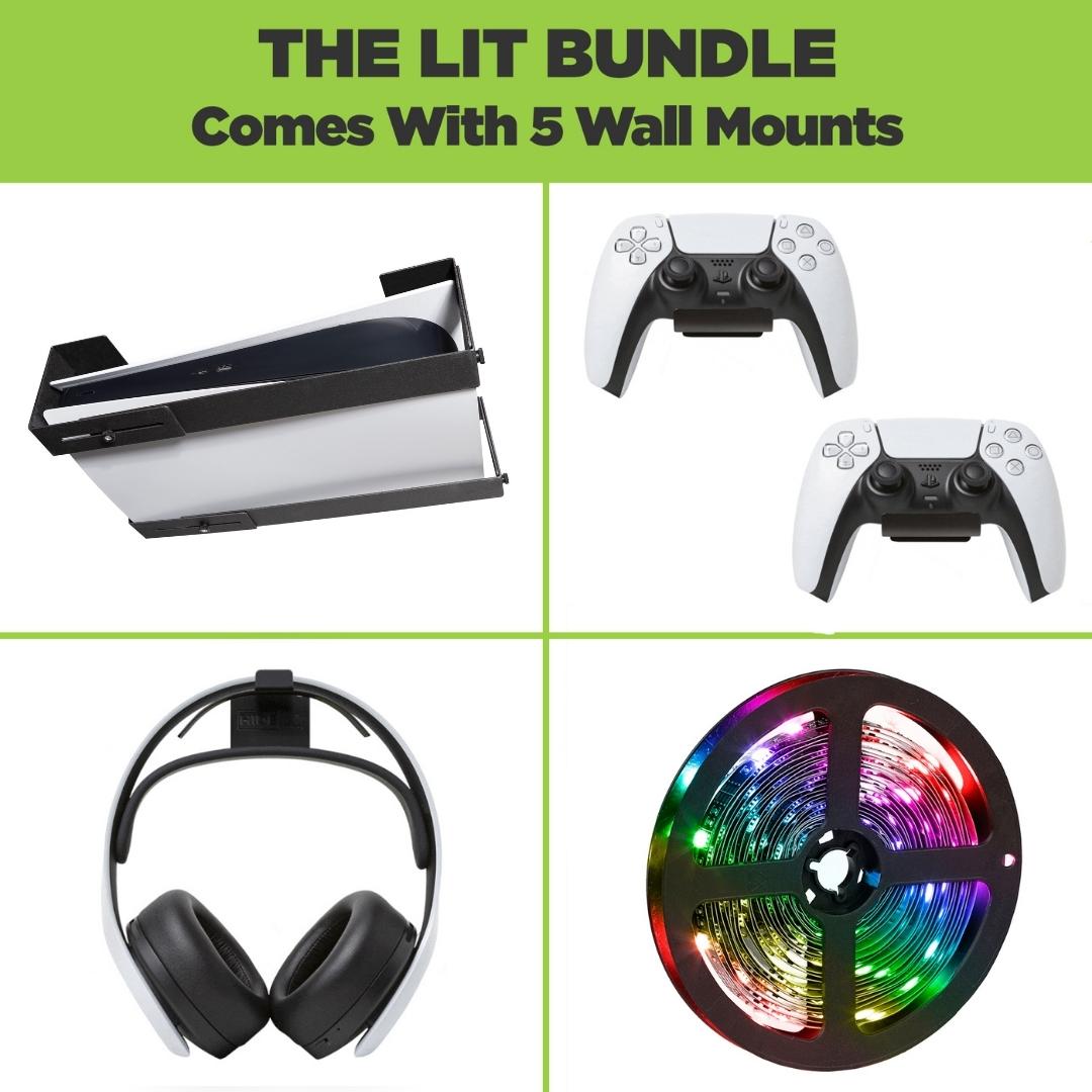 HIDEit Uni-LXW | Adjustable PS5 Under-Desk Mount