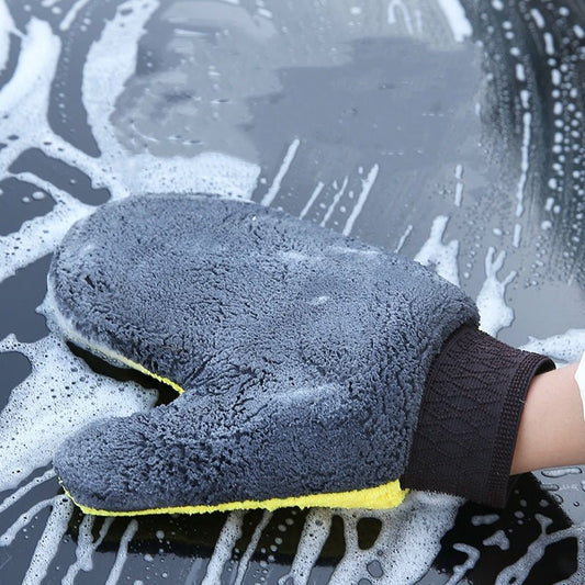 Bear Paw Coral Fleece Cleaning Gloves (2-Pack) | Scratch-Free | Lint-Free | 3 Colors