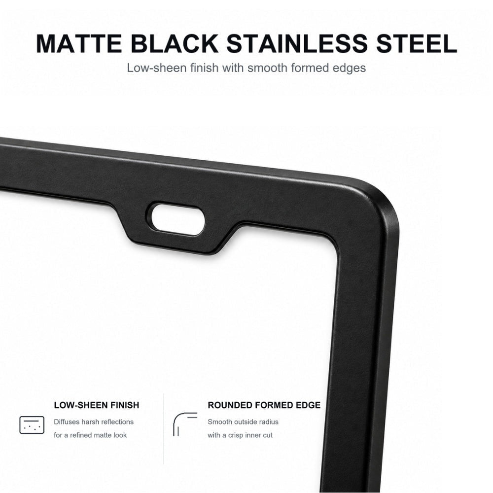 Black License Plate Frames for Tesla – 2 Pack, Front & Rear