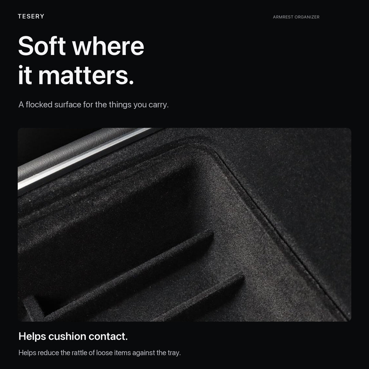 TESERY Armrest Organizer Console Tray for Model 3 / Model Y