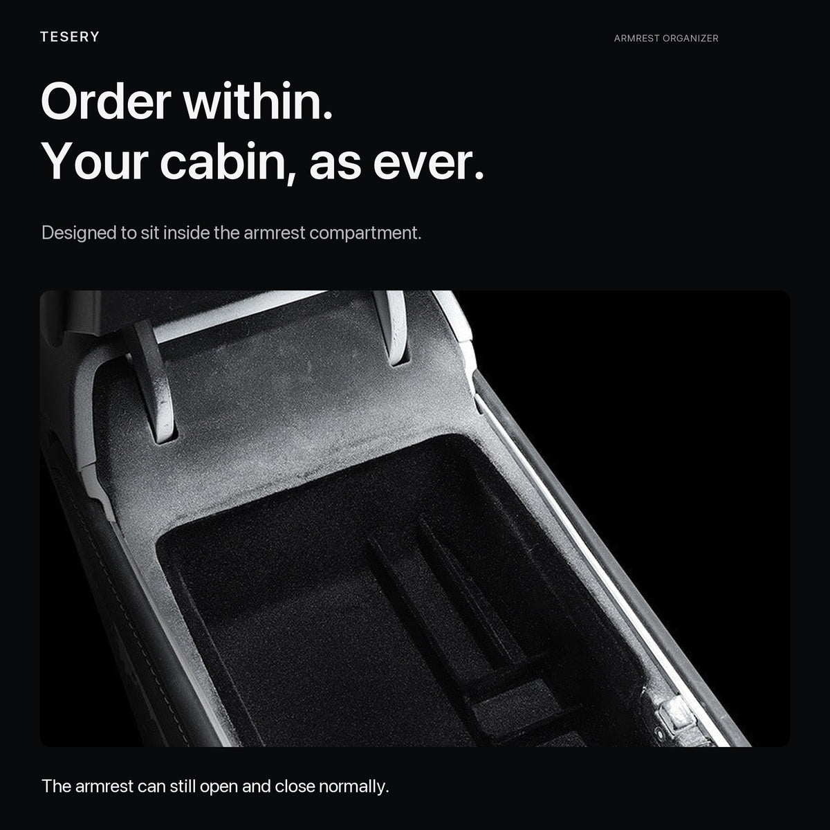 TESERY Armrest Organizer Console Tray for Model 3 / Model Y