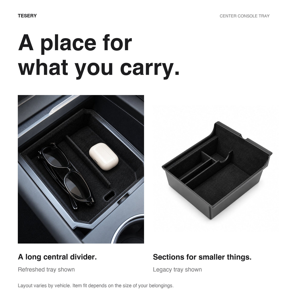 TESERY Center Console Tray for Model 3 & Model Y & Model YL